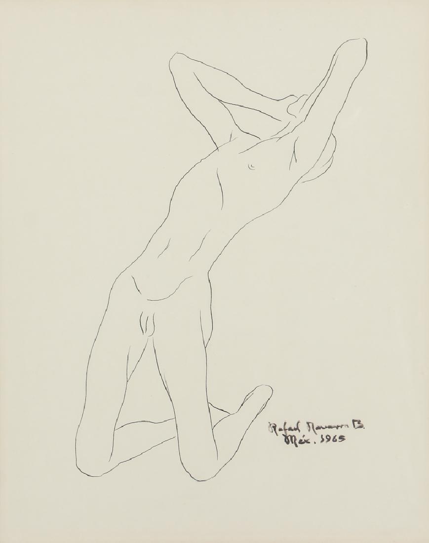 Rafael Navarro Barajas 1965 Ink drawing Tormented Man (1 of 5)