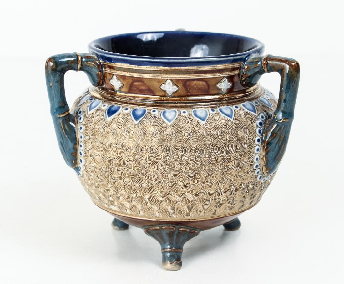 Doulton Lambeth Three Footed Bowl with sim copper (1 of 5)