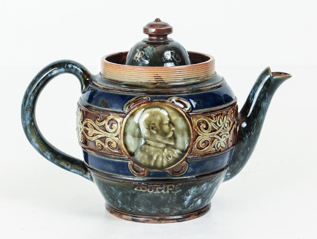 Doulton Lambeth Teapot commemorative  Edward & (1 of 7)
