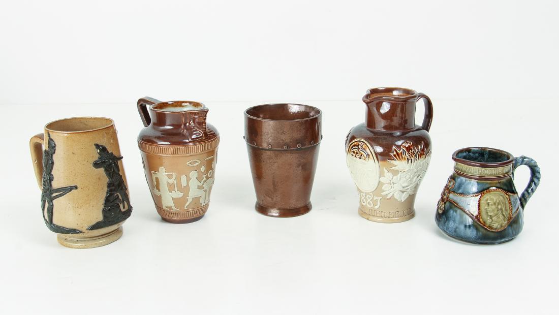 5 smaller Doulton Lambeth jugs, cups, beaker (1 of 11)