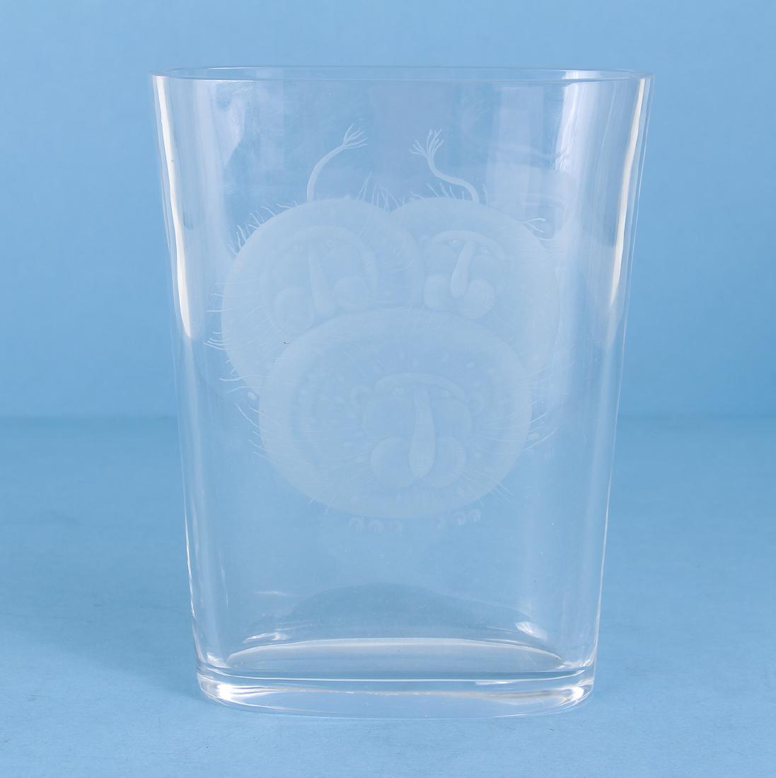 Orrefors Crystal Vase Etched with Lions (1 of 5)