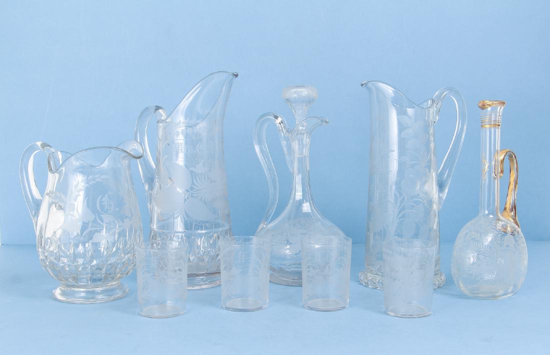 Nice Pieces of Etched Antique Glass (1 of 8)