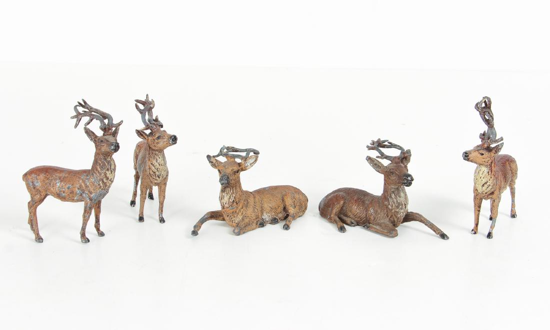 Five Victorian Pot Metal Christmas Reindeer (1 of 4)