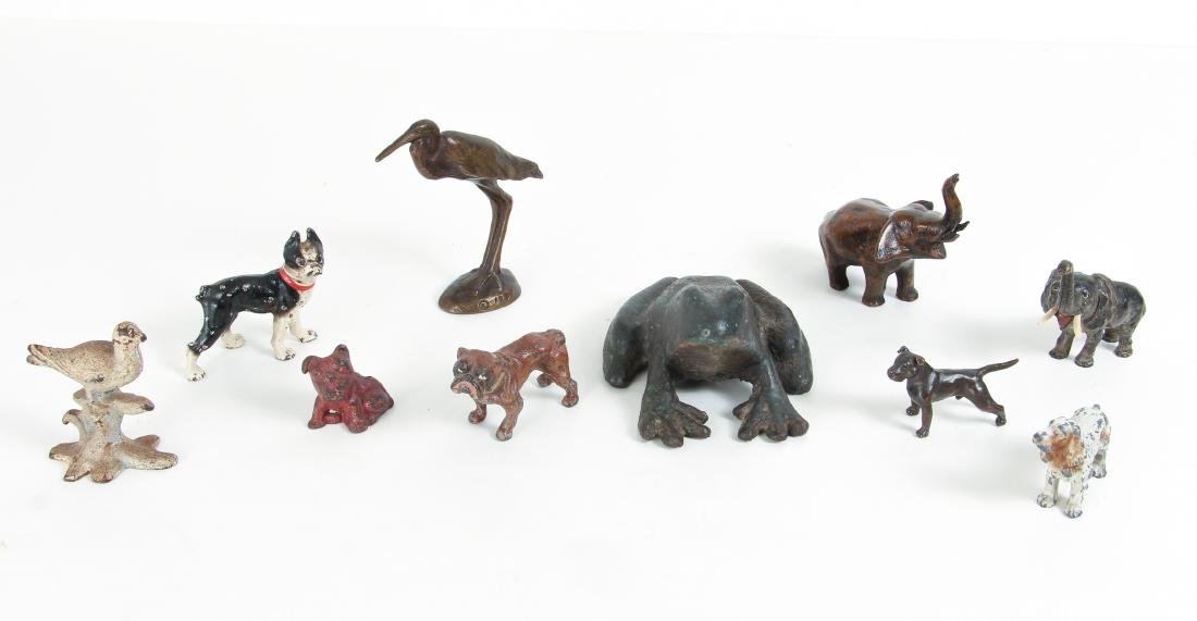 Ten Metal Animal Form Paperweights, Doorstops, Etc. (1 of 6)