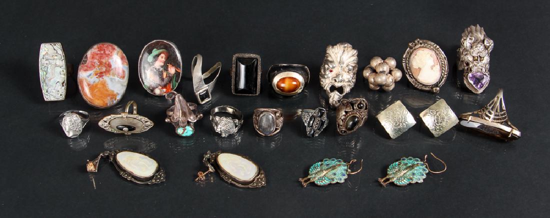Large Lot Mostly Sterling Silver Rings and Earrings (1 of 11)