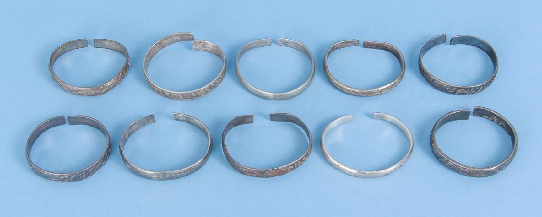 Group  of Antique Chinese Silver Bracelets (1 of 11)