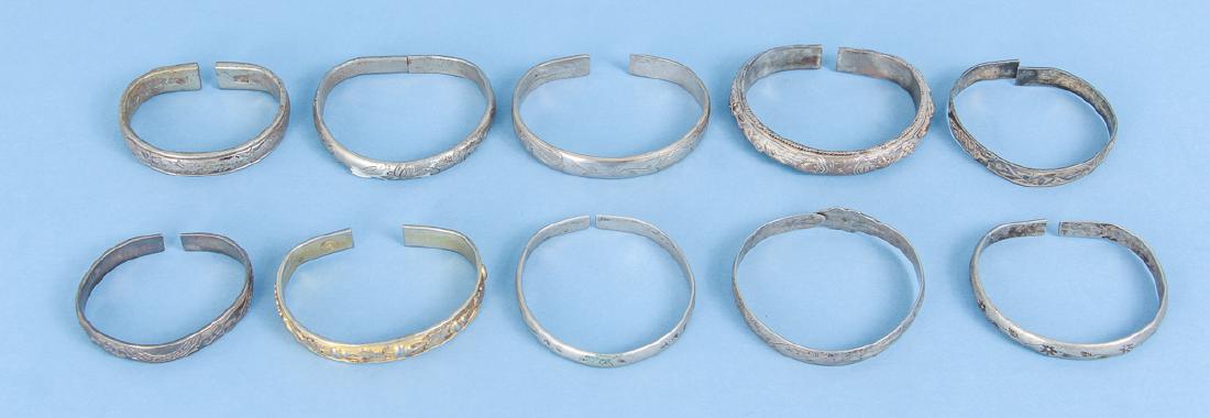 Group  of Antique Chinese Silver Bracelets (1 of 11)