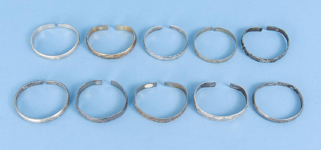Group  of Antique Chinese Silver Bracelets (1 of 11)