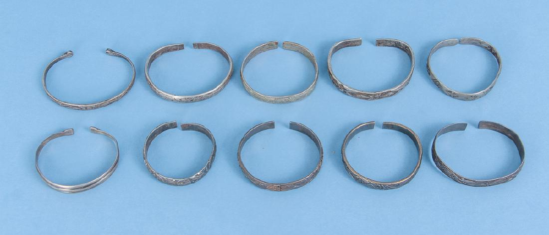 Group  of Antique Chinese Silver Bracelets (1 of 12)