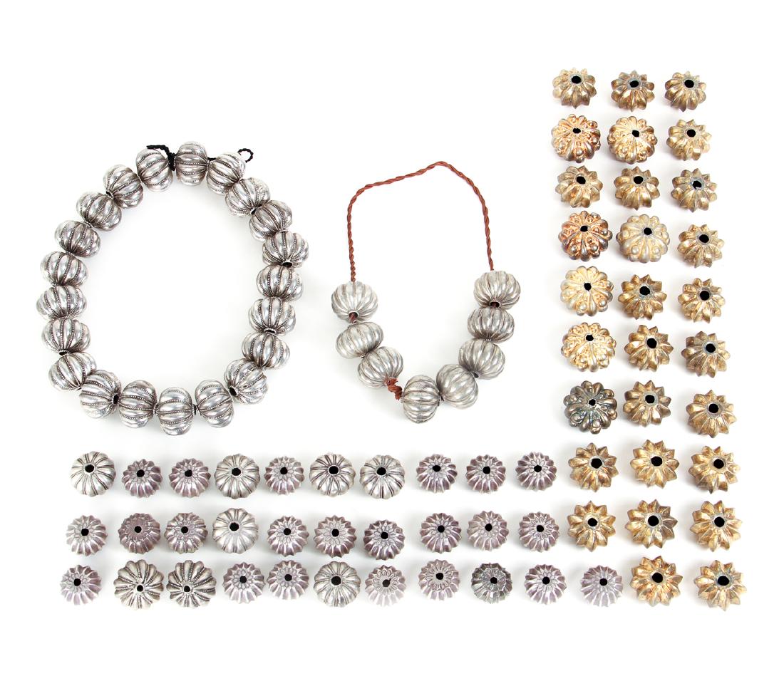 Group of Large Beads Plated in Gold and Silver (1 of 11)