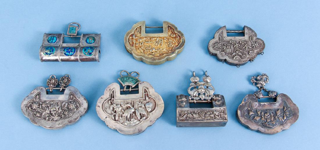 Seven Antique Chinese Baby Locks (1 of 9)