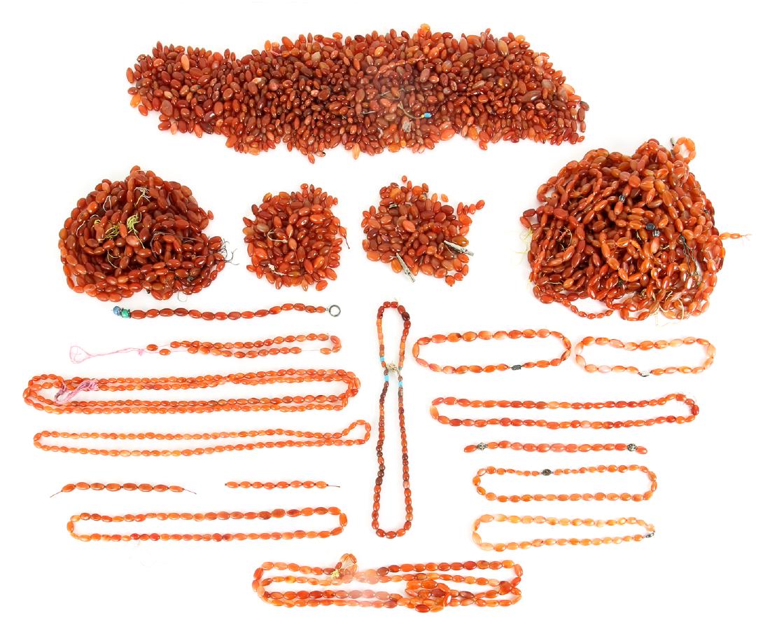 Large Group of Orange Agate Beads (1 of 8)