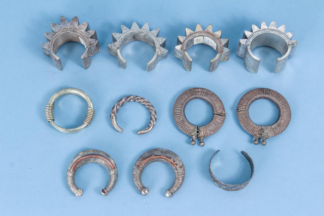 Ten Antique Indian and Chinese Silver Bracelets (1 of 10)
