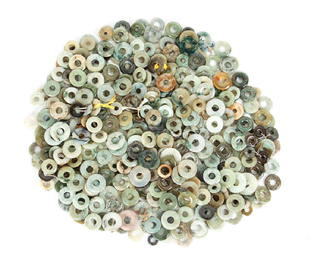 Large Group of Jade or Nephrite Bi Discs (1 of 10)