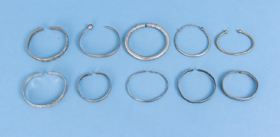 Group  of Antique Chinese Silver Bracelets (1 of 11)