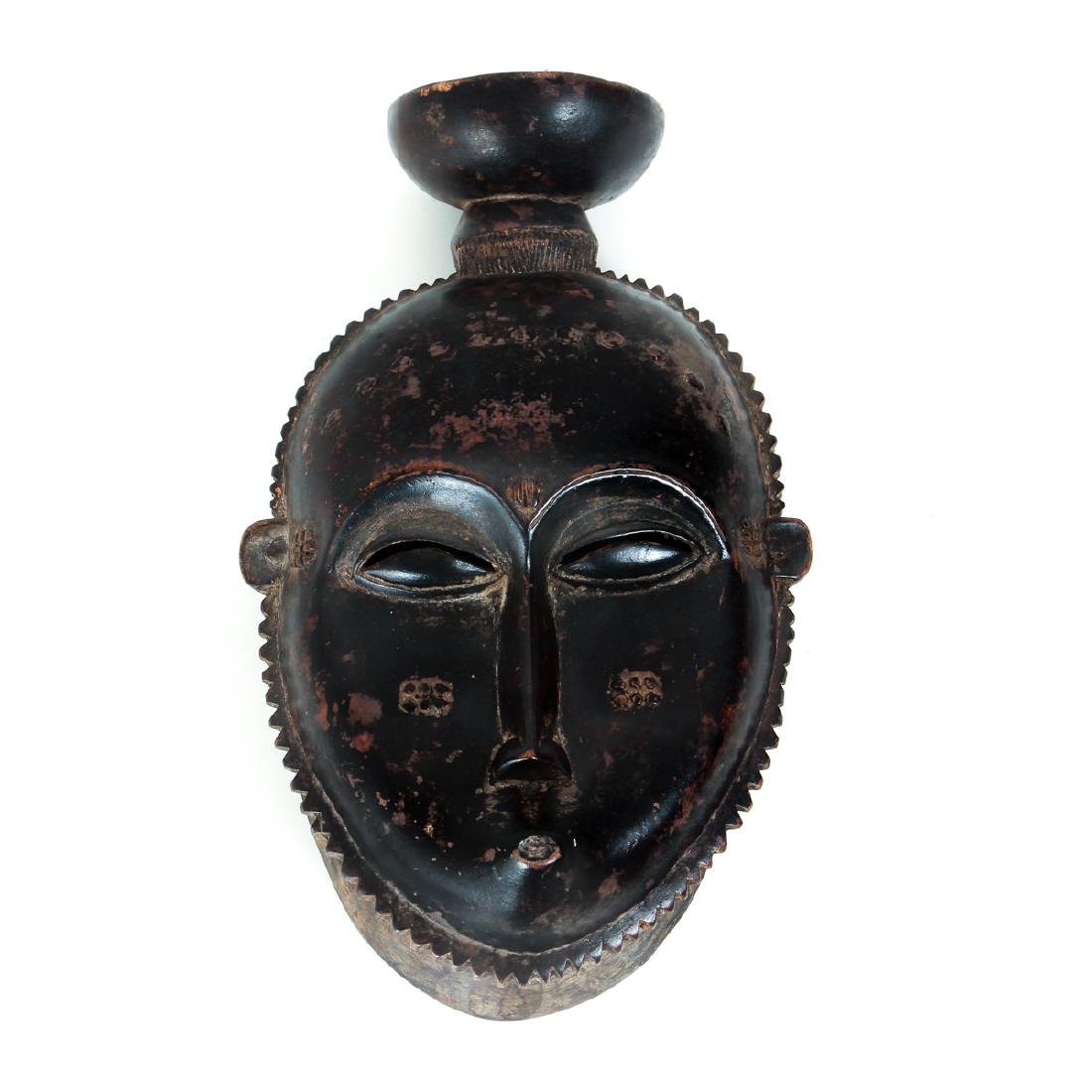 Yaure wood Mask: Yaure Mask, carved wood, 10.5 inches tall, Provenance: Boca Raton Museum of Art prior to 1992
