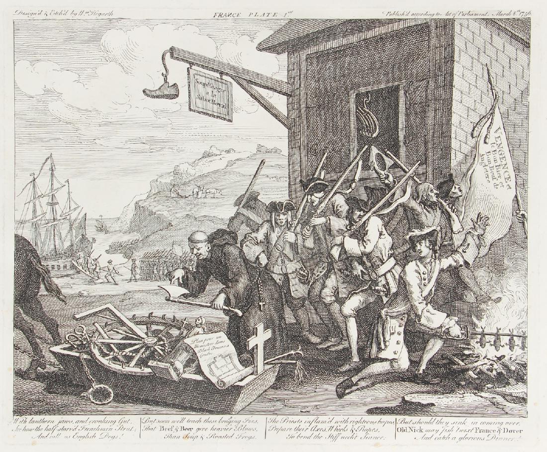 William Hogarth engraving 1756, France Plate I (1 of 9)