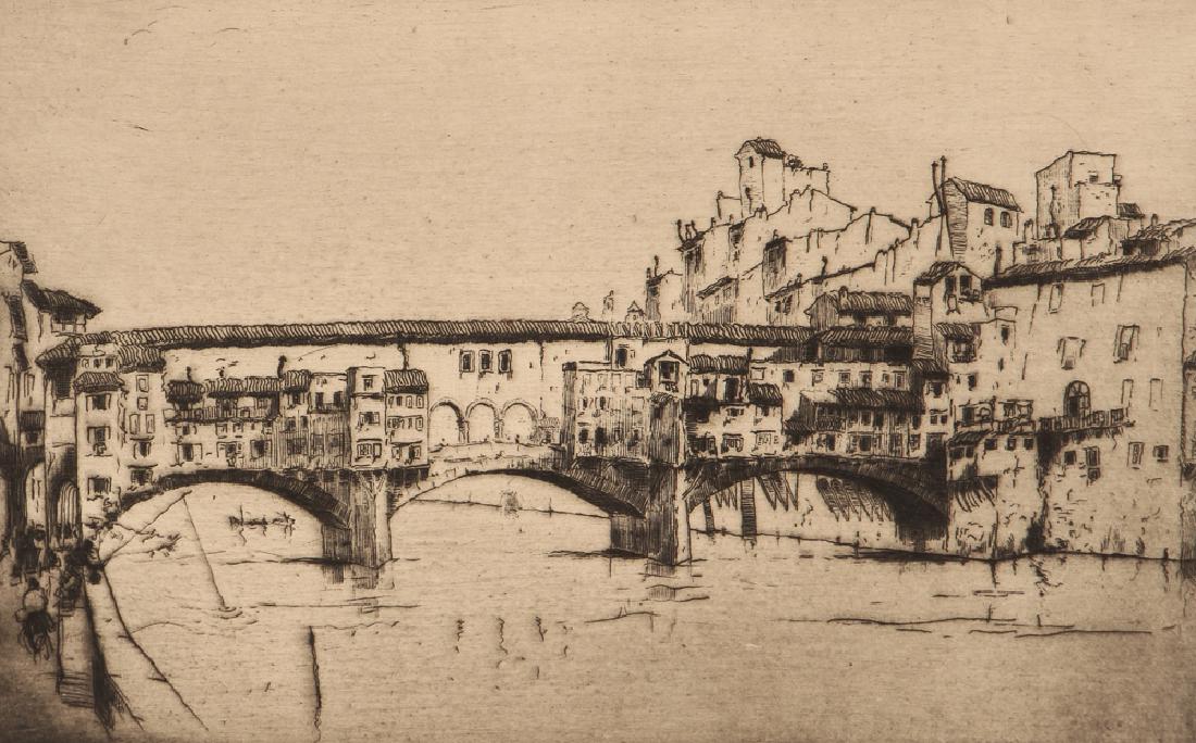 Milan Petrovic etching  Ponte Vecchio, Florence (1 of 6)
