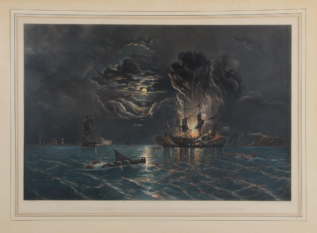 Sea Battle Colored Engraving by Whitechurch after (1 of 6)