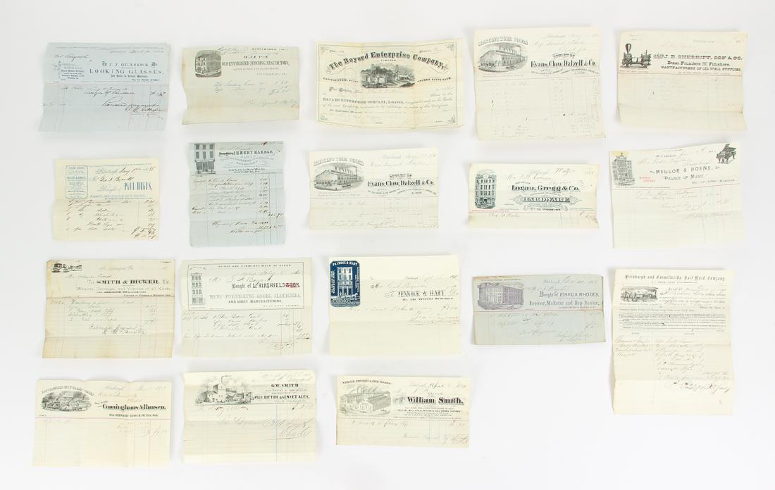 Eighteen Pittsburgh Related 19th Century Invoices (1 of 19)