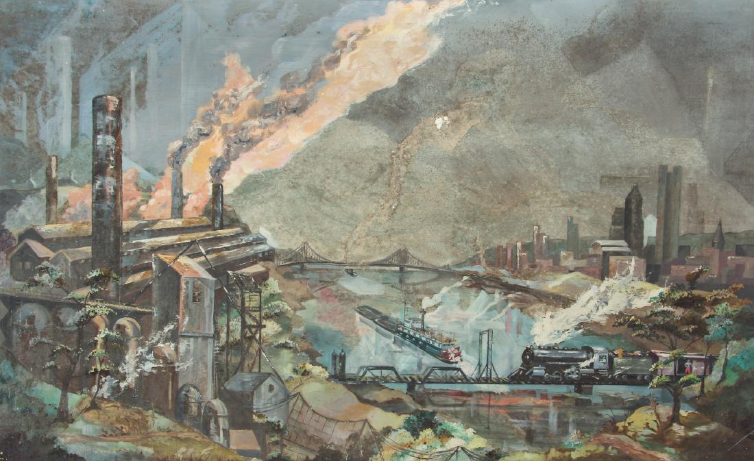 Jan Crouch Industrial Themed Pittsburgh Painting (1 of 8)