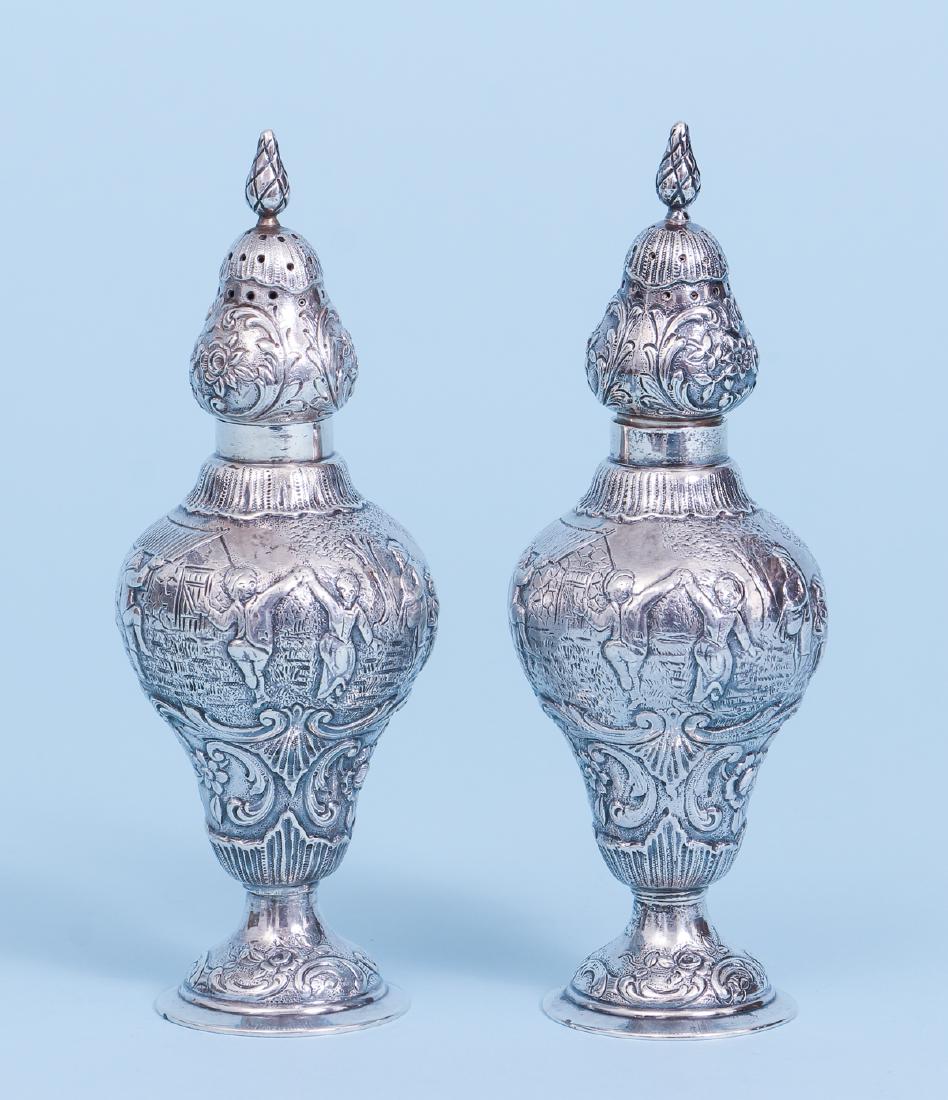 Pair Marshall Field Chased Sterling Casters (1 of 7)