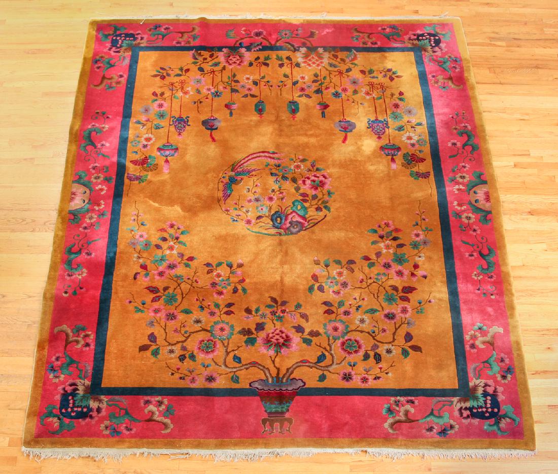 Antique Chinese Art Deco Wool Carpet (1 of 7)