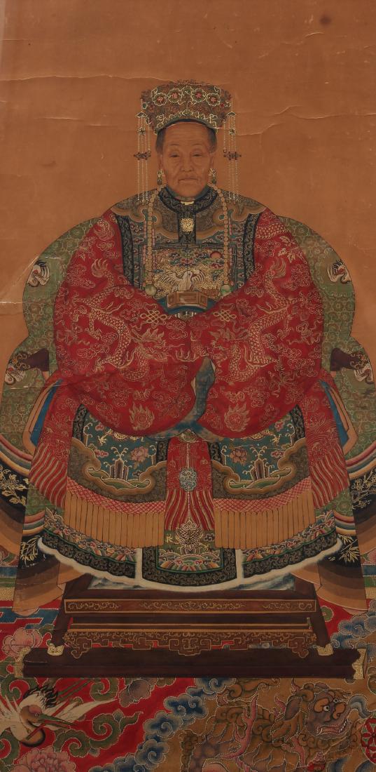 Pair of Chinese Ancestor Portraits, Husband and Wife (1 of 12)