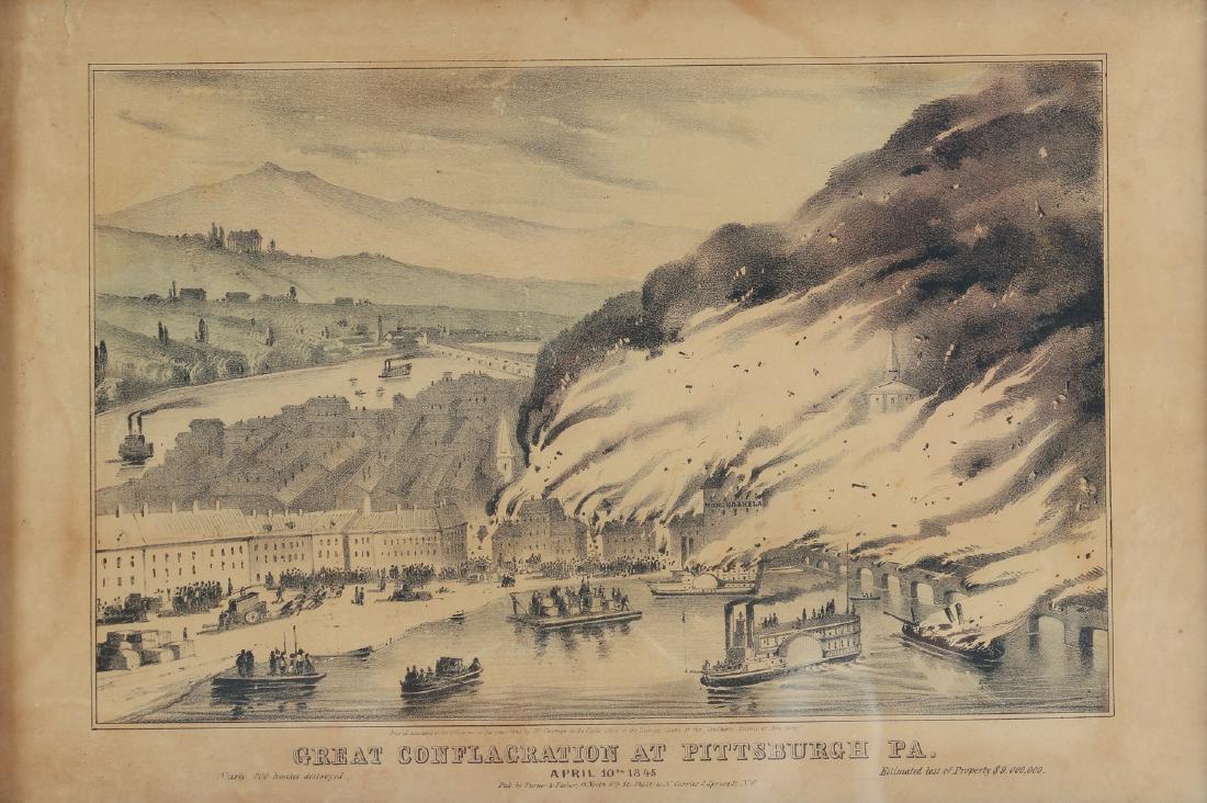 Currier 1845 The Great Conflagration at Pittsburgh (1 of 10)