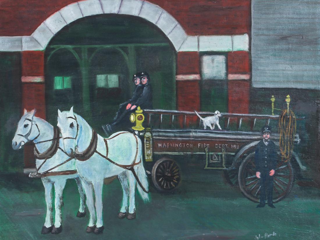 John Florida Outsider Painting of Fire Department (1 of 8)