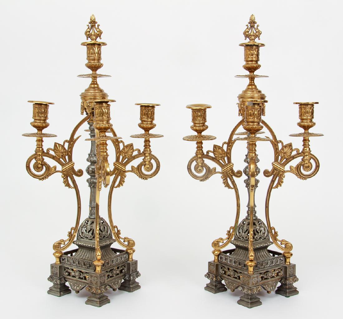 Pair Aesthetic Movement 5 light candlesticks (1 of 5)