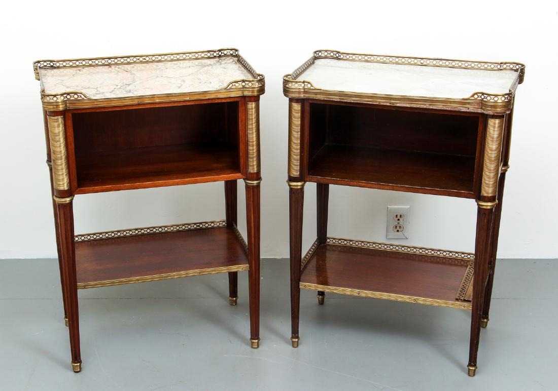 Pair of attractive marble topped side tables (1 of 8)