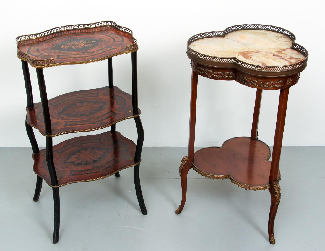 2 Occasional Tables with brass fittings and galleries (1 of 9)