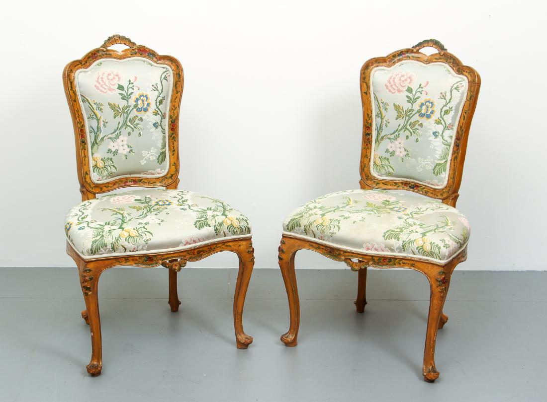 Pair of French Style hand painted side chairs (1 of 5)