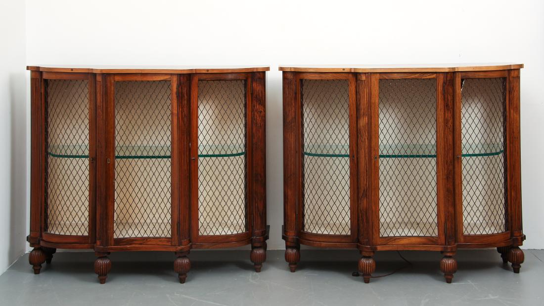 Pair Mahogany Wire Screen Side Cabinets (1 of 8)