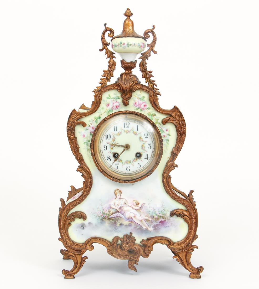 Japy Freres Bronze and Porcelain Cased Clock (1 of 8)