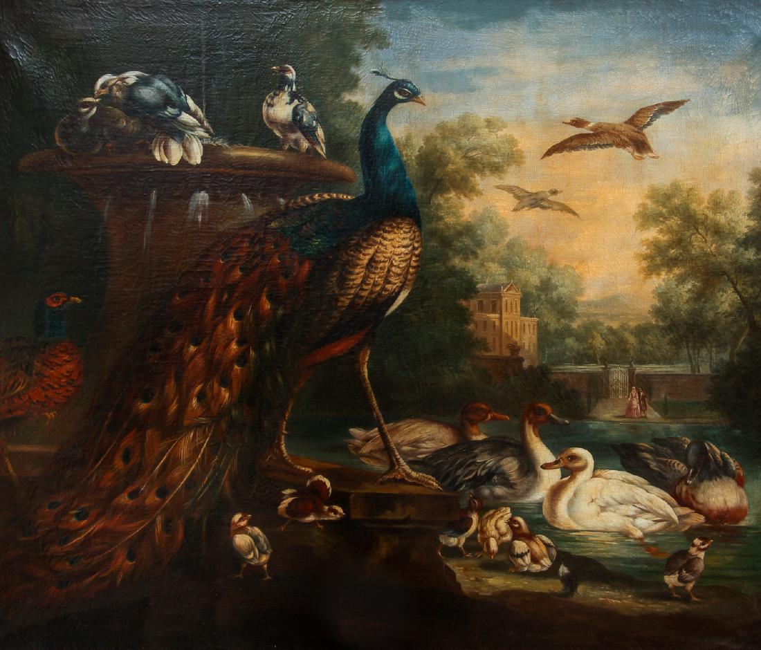 Flemish Painting of Country House with Exotic Birds (1 of 7)