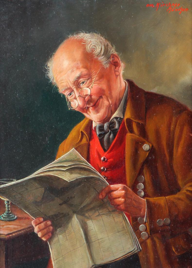 Otto Kirchner Man Reading Painting on Panel (1 of 8)