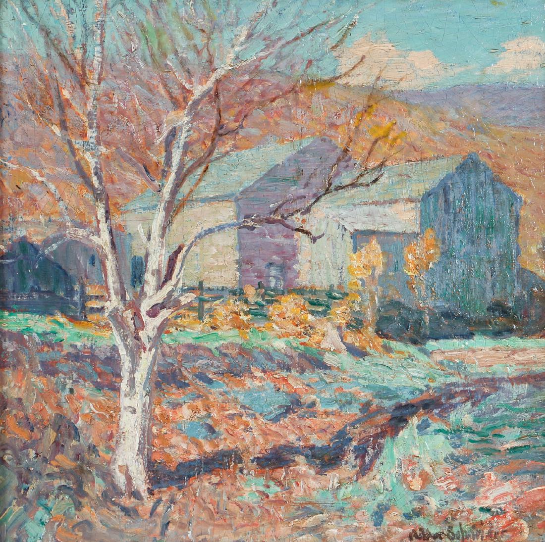 Arthur I. Schwieder painting Autumn Landscape with Farm (1 of 7)