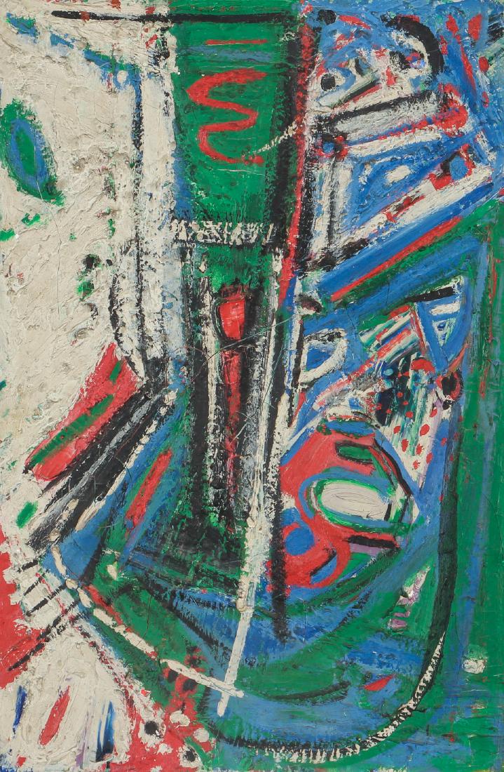 Abstract 1960's Painting attributed to Anjac (1 of 6)