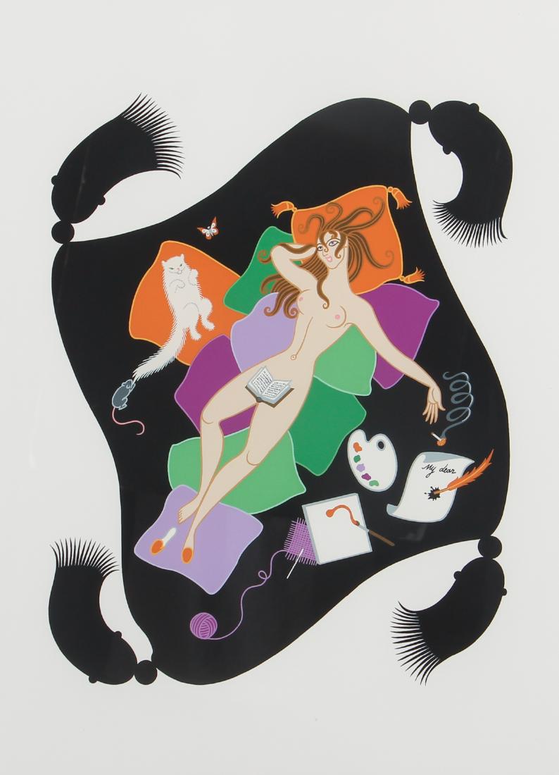 Erte original serigraph Sloth from 7 Deadly Sins (1 of 6)