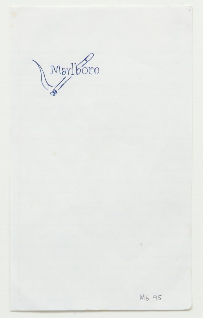 Mark Grotjahn 1995 drawing Marlboro Sign (1 of 7)