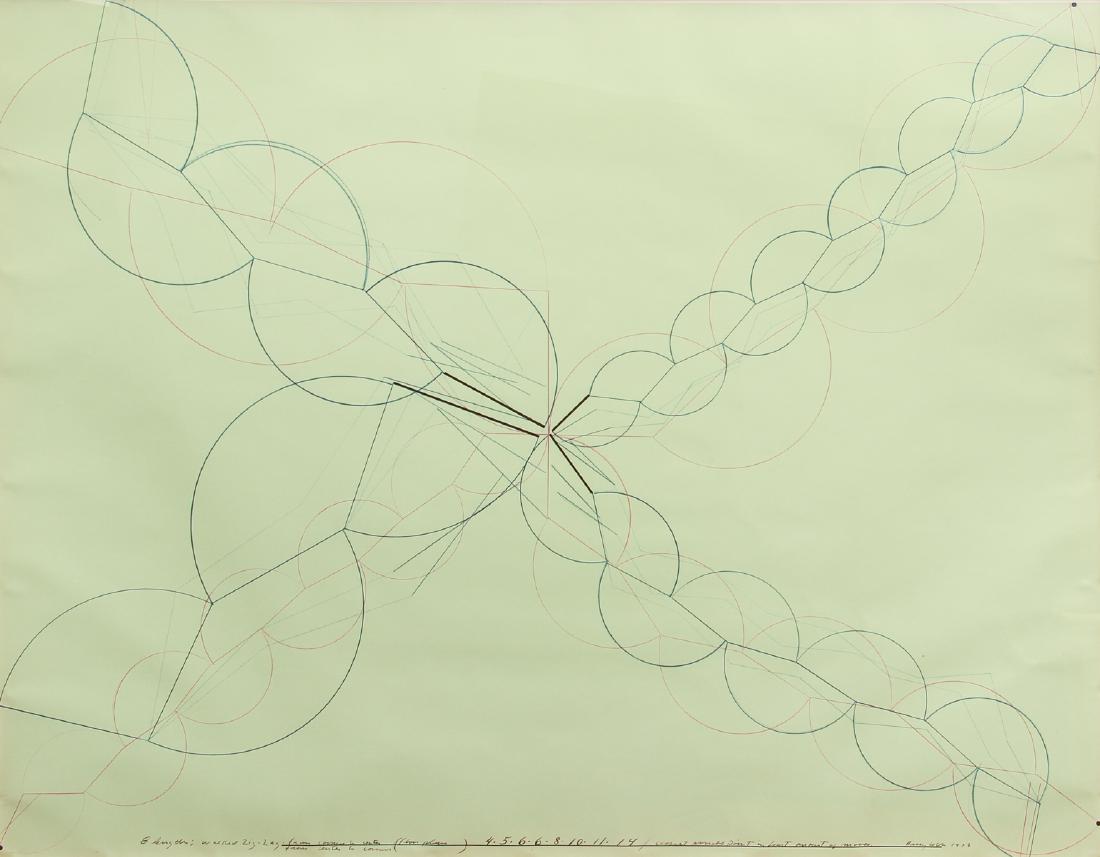 Barry LeVa 1973 drawing  8 Lengths Walked, Zig Zag from (1 of 11)