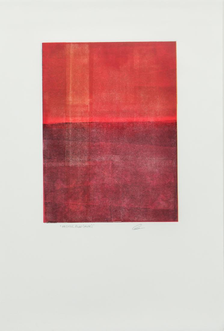 Ron Mier 1999 monoprint Meditar Algo (Muse) (1 of 7)