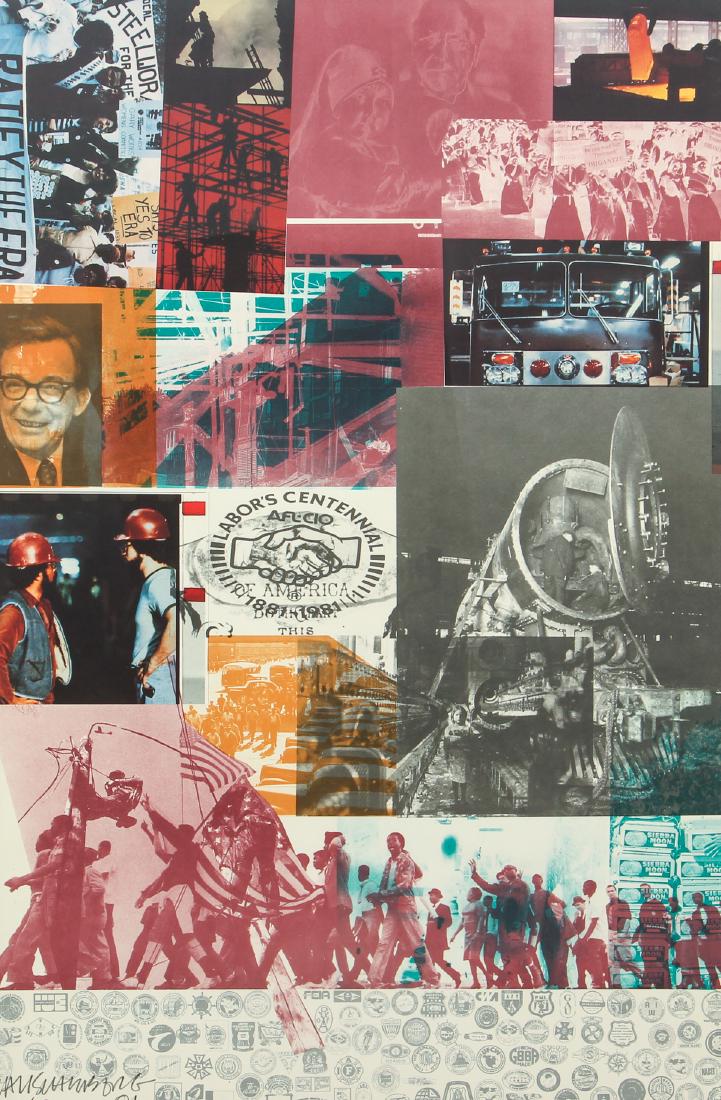 Robert Rauschenberg 1981 signed poster Labor's (1 of 9)