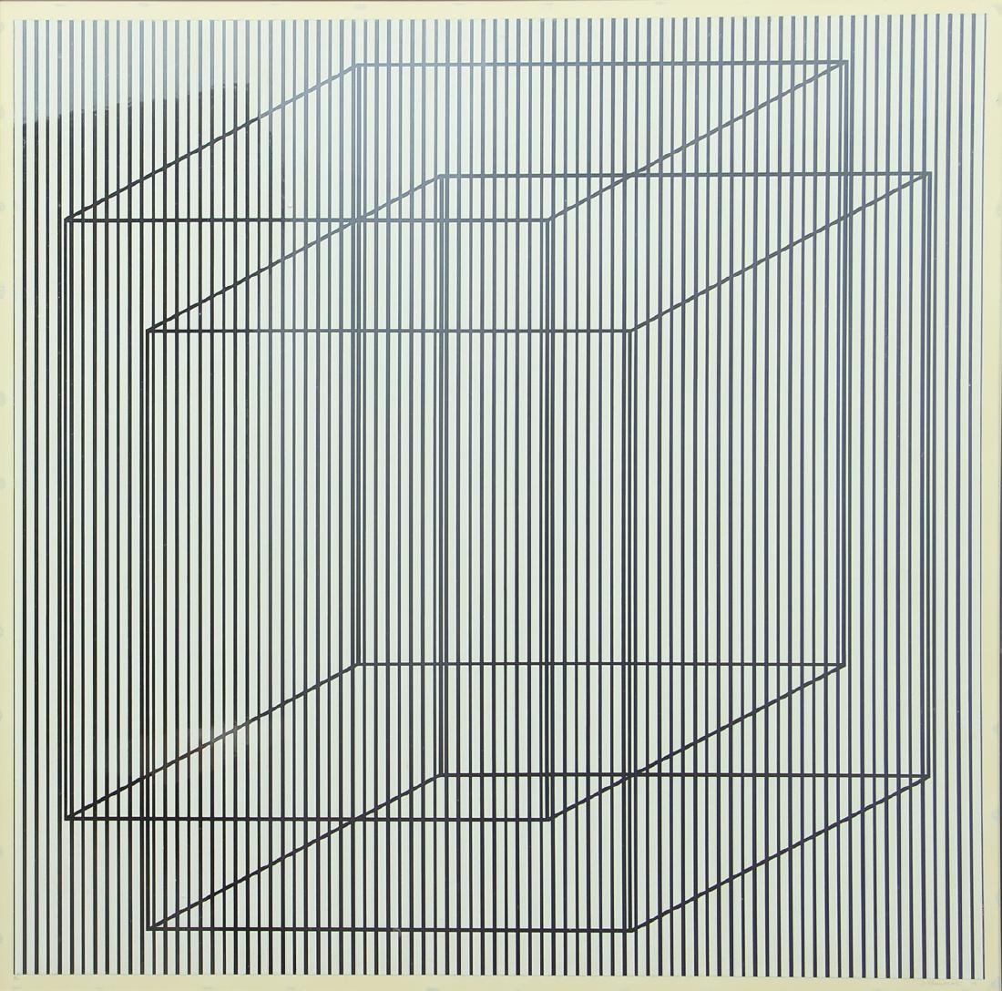 Julian Stanczak orig print  Superimposed in White, (1 of 7)