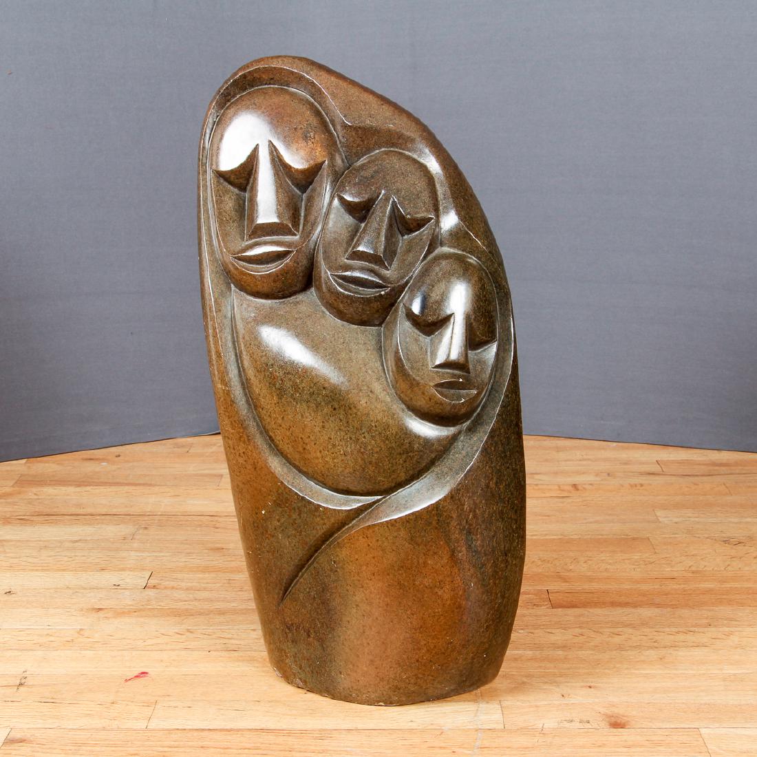 Richard Mteki STONE SCULPTURE, Three faces (1 of 8)