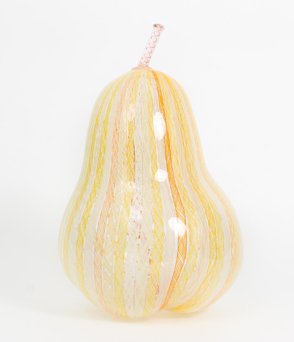 Kirkpatrick and Mace art glass Zanfirico Pear, 1996 (1 of 6)
