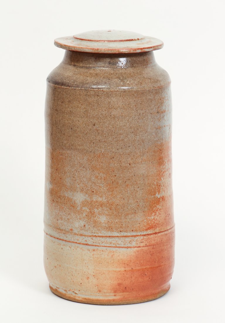 Warren Mackenzie Lidded Baluster Vase with shino glaze (1 of 8)