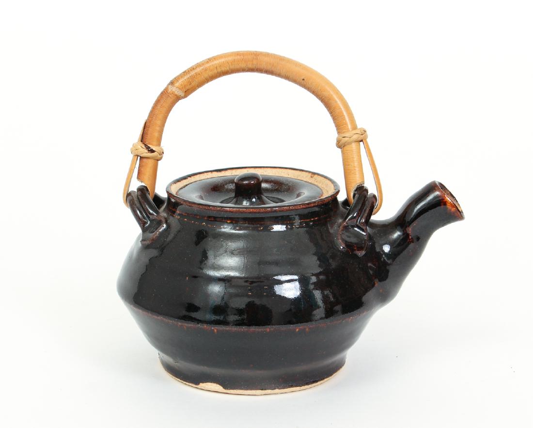 Warren Mackenzie Temmoku Teapot with Bamboo handle (1 of 9)